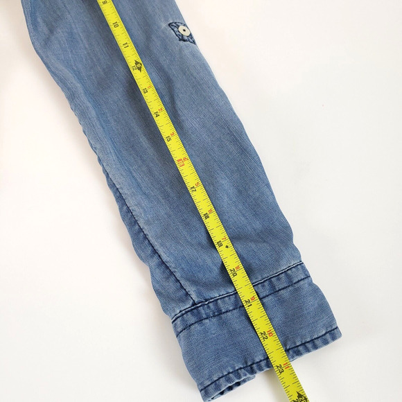 Anthro Holding Horses SIZE S Blue Chambray Denim Embroidered Button Down Women’s - Picture 7 of 10